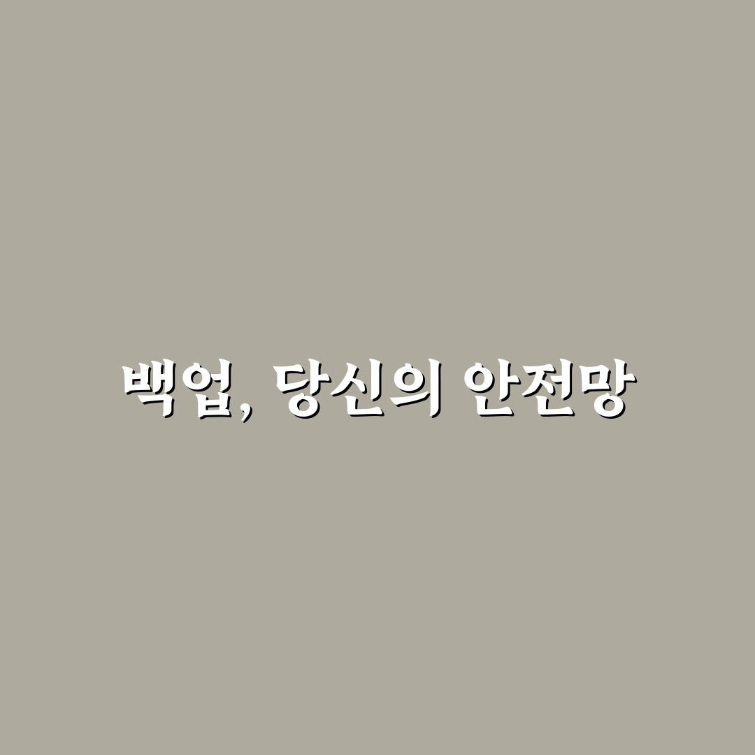 백업 습관이 왜 그토록 중요한 이유: 5가지 체크포인트 분석