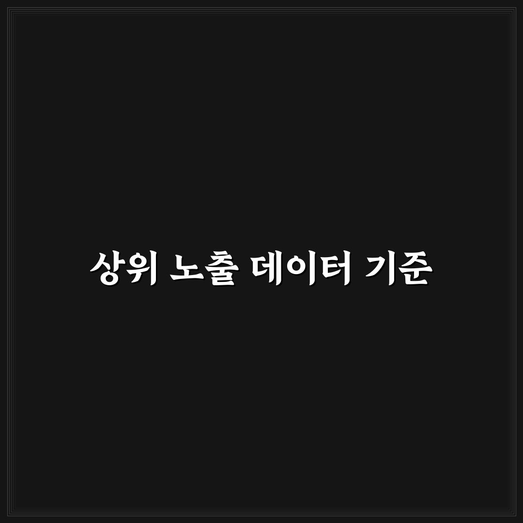 상위 노출 전조를 데이터로 보는 5가지 핵심가이드