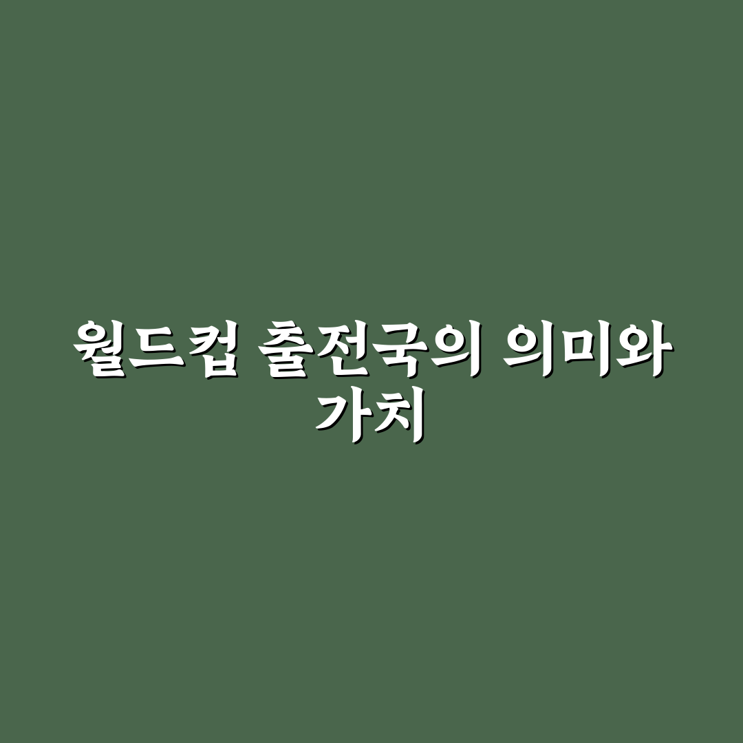 월드컵 출전국 최신 정보와 출전국별 특징 정리