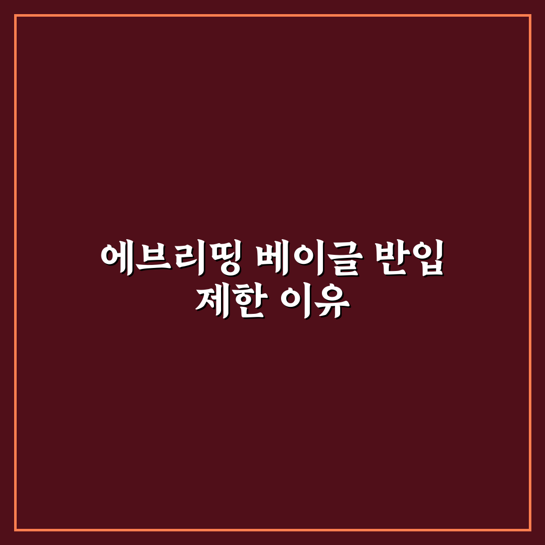 에브리띵 베이글 반입 금지 내용과 주의할 점 정리