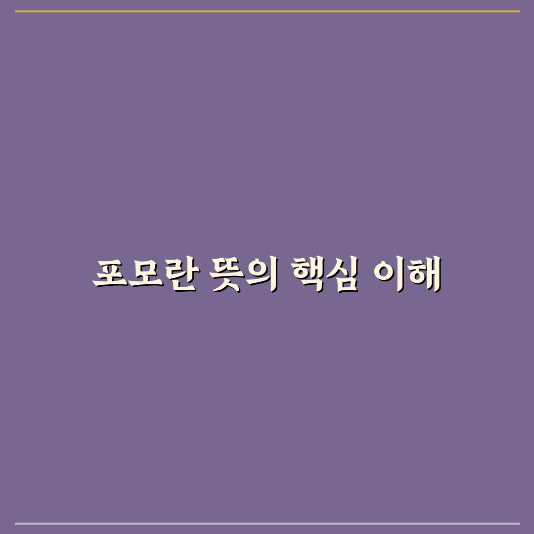 포모란뜻 의미와 활용 5가지 기준 분석 총정리