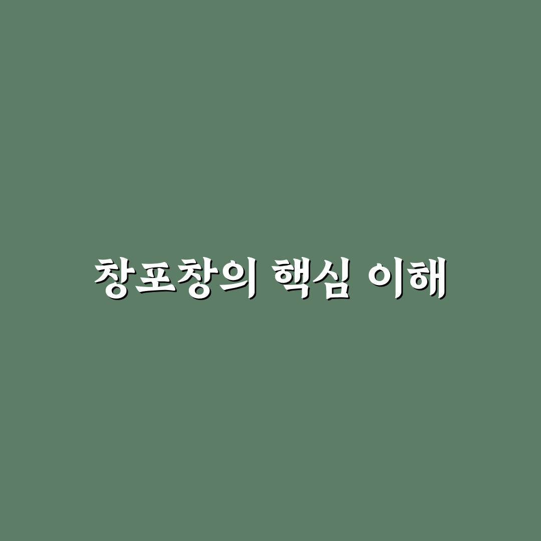 창포창 비교와 분석으로 보는 사용 기준 총정리