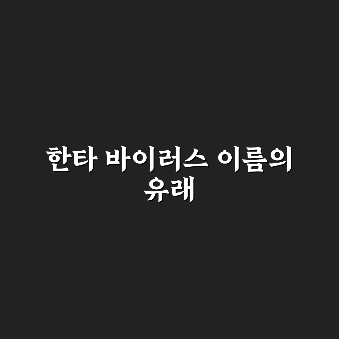 한타 바이러스 어원과 관련 용어 5가지 비교 분석