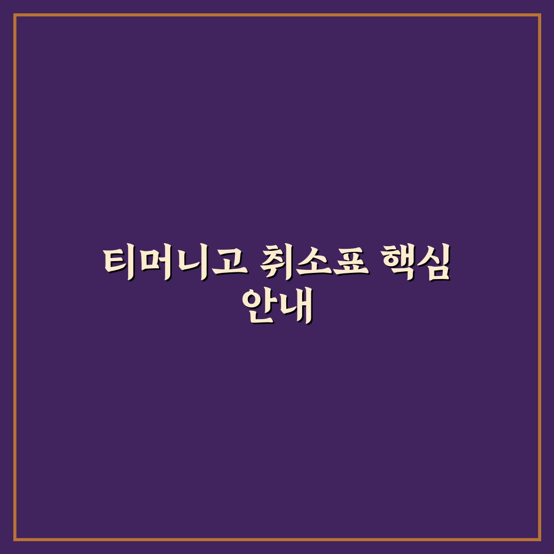 티머니고 취소표 시간과 예약 방법 꿀팁 알려드려요