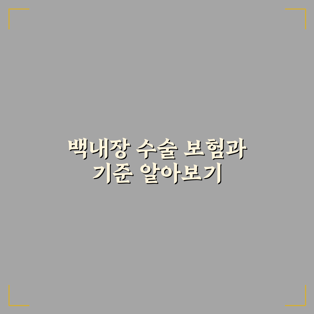 백내장수술 보험 종류별 보장 비교와 선택 기준 총정리