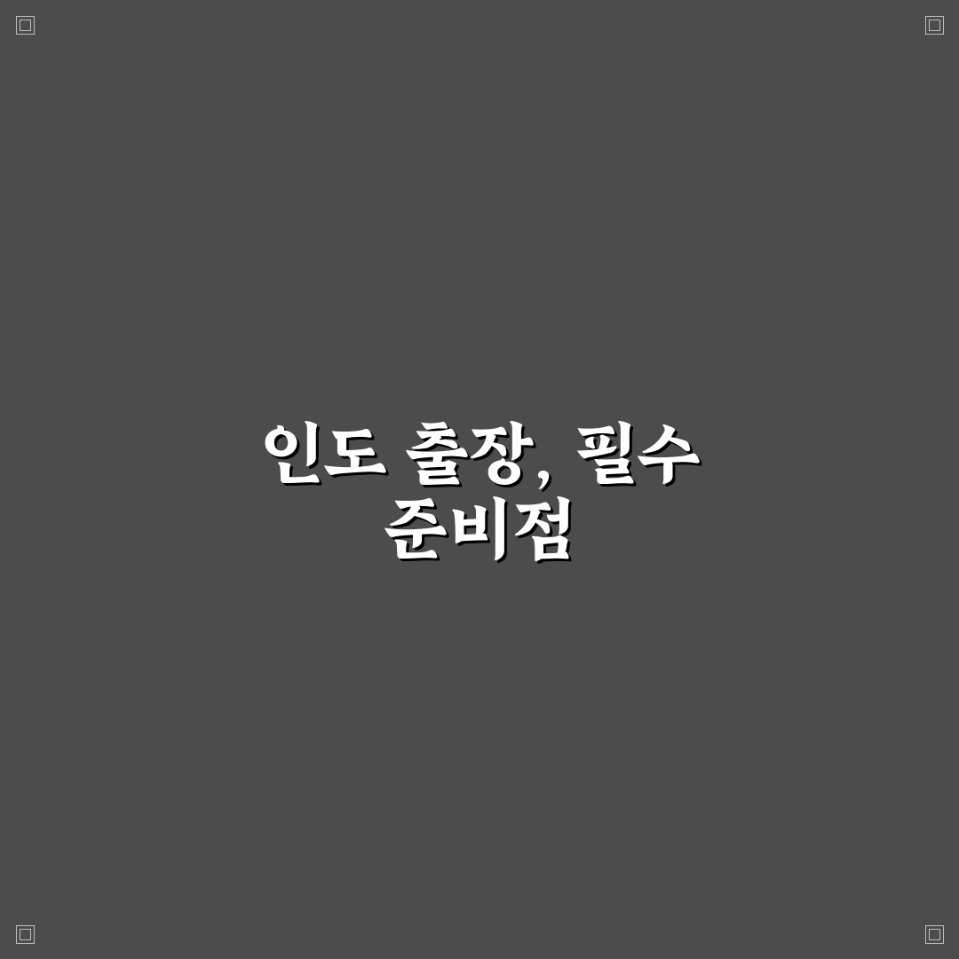 인도 출장 준비물 7가지 체크포인트 분석과 총정리