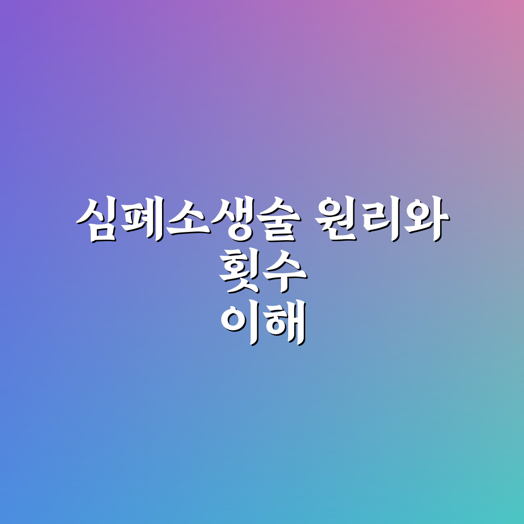 심폐소생술 횟수와 방법 추천 초보자도 쉽게 배우는 꿀팁