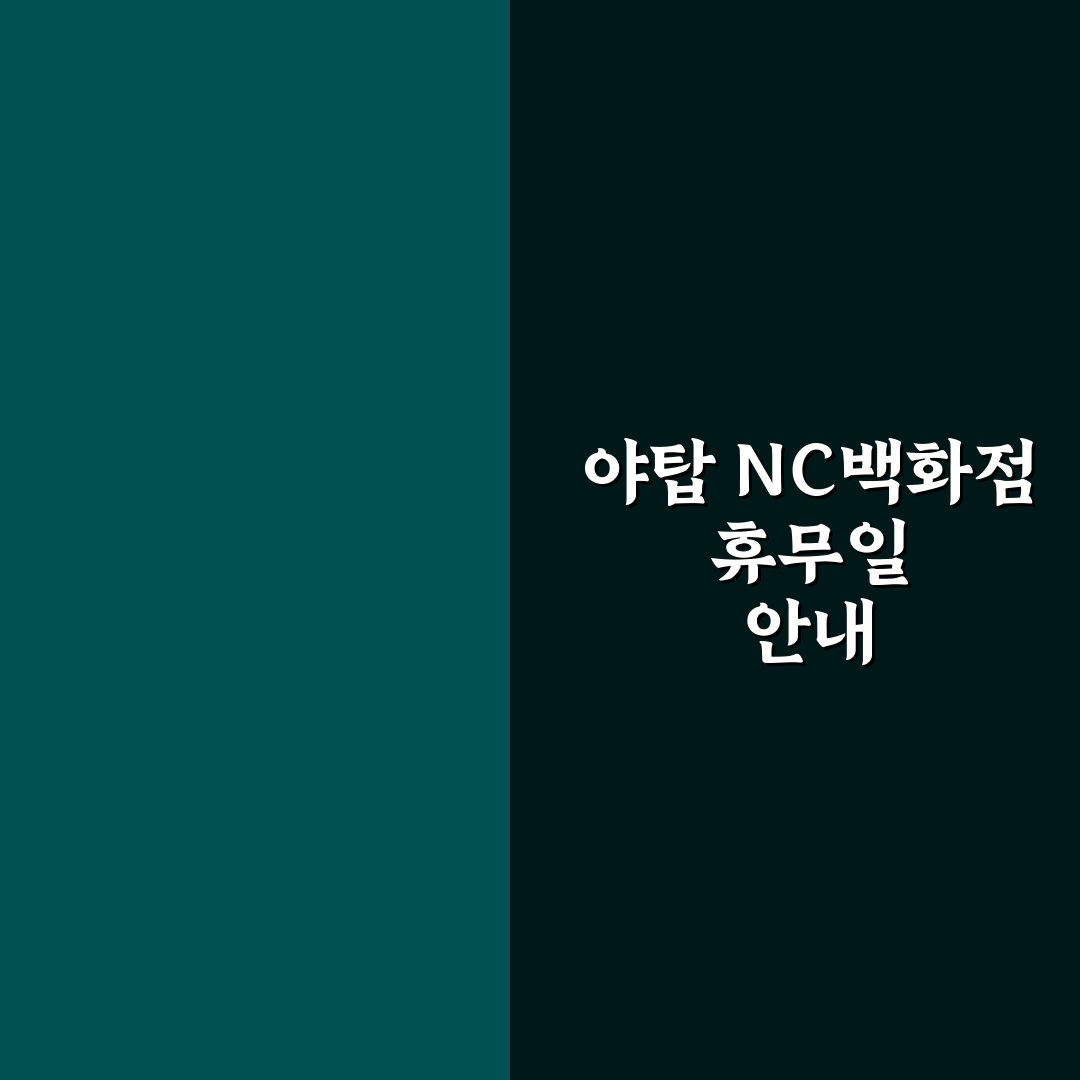 야탑 nc백화점 휴무일과 방문 꿀팁 함께 알려드려요
