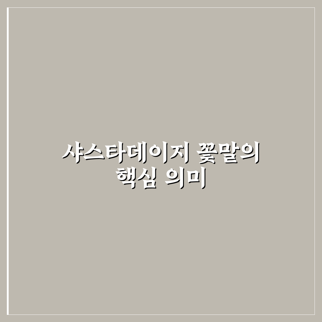 샤스타데이지 꽃말과 의미별 총정리 가이드