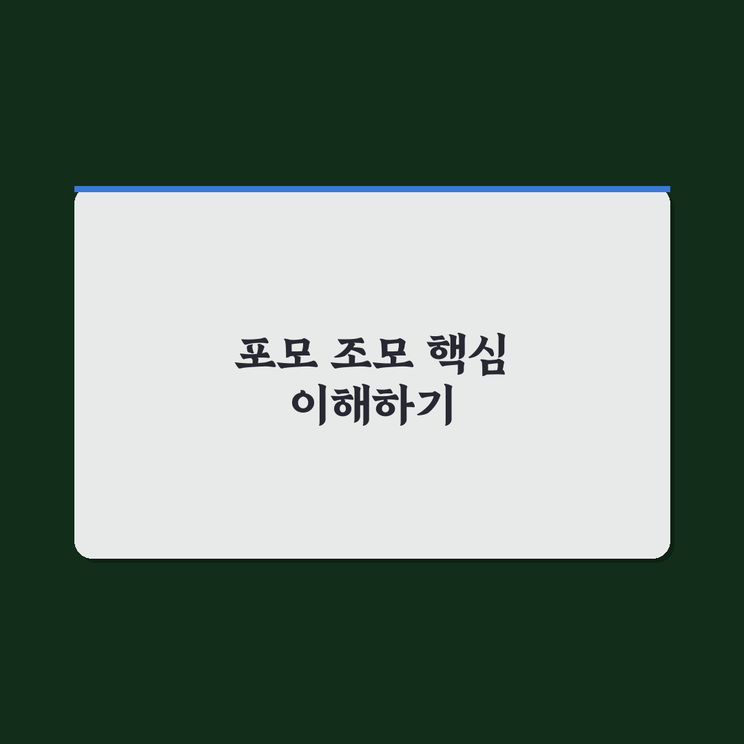 포모 조모 사용법과 꿀팁 쉽게 알려드려요