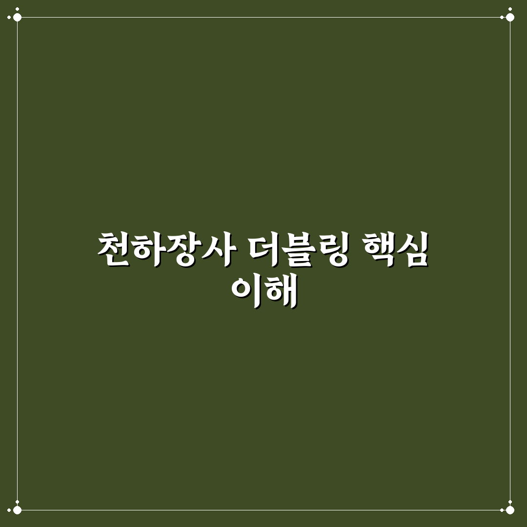 천하장사 더블링 이해하기와 활용 꿀팁 공유
