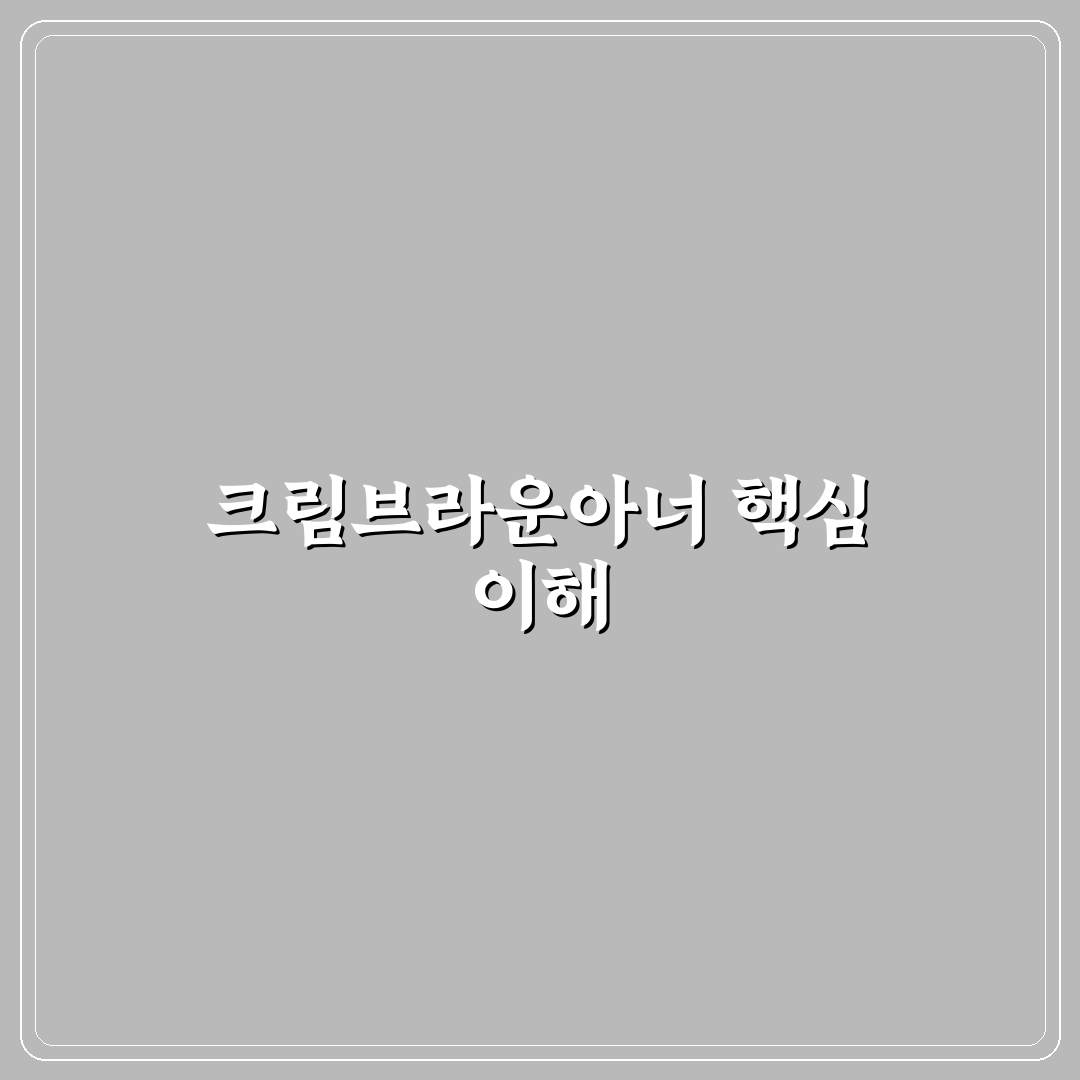 크림브라운아너 선택 꿀팁과 사용 후기 정리