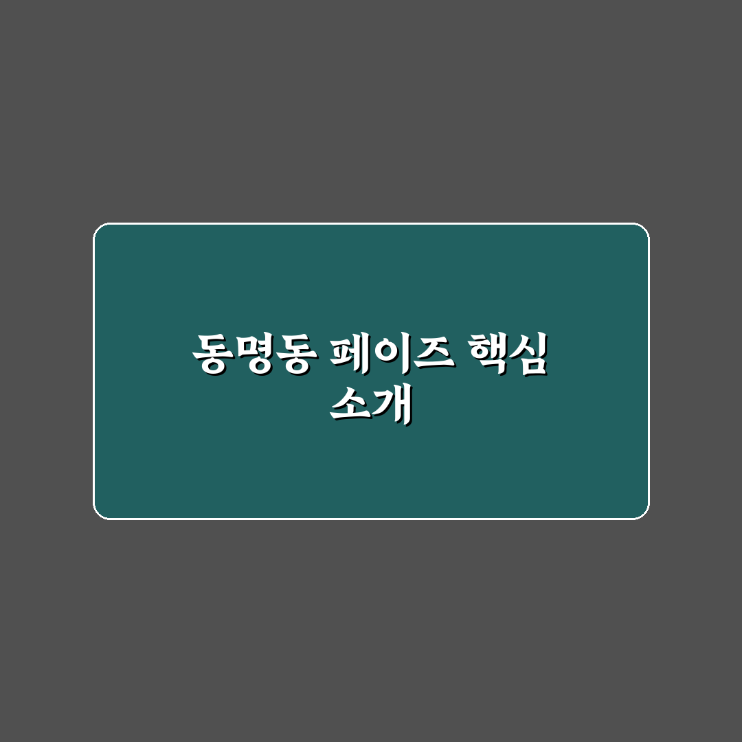 동명동 페이즈 이용법과 꿀팁 쉽게 정리
