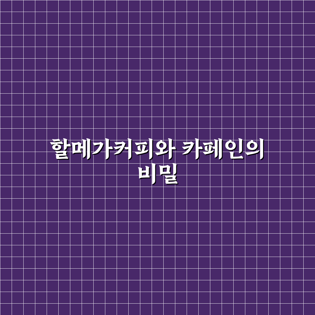 할메가커피 카페인 함량과 섭취 시 주의할 점 정리